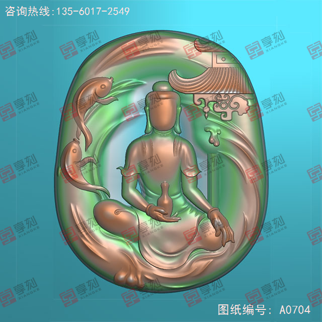 无相佛<1>玉石电脑数控精雕图纸_享刻玉石雕刻机