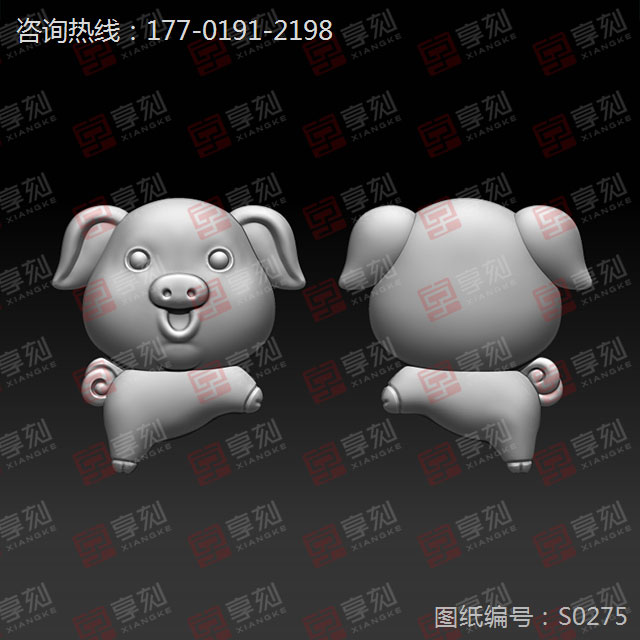 小猪首饰STL模型精雕图