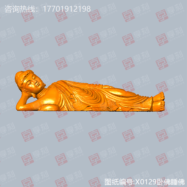 卧佛摆件玉石精雕图纸