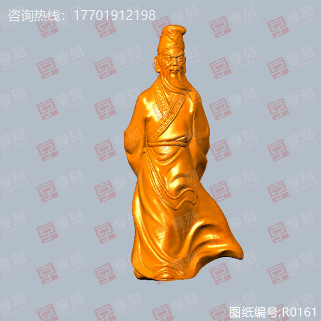 立体人物玉石雕刻摆件图纸