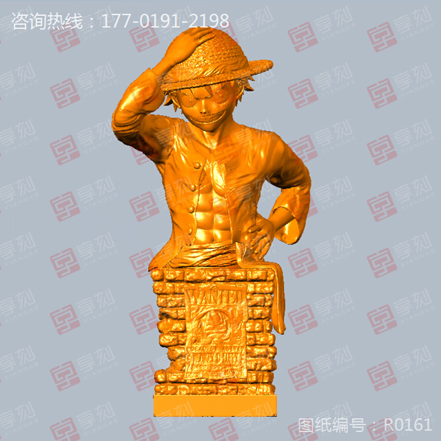 海贼王路飞人物摆件雕刻模型图