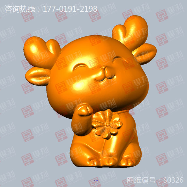 Q版圣诞鹿摆件STL模型精雕图纸