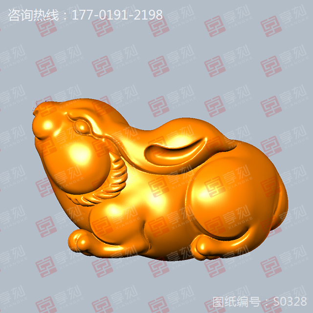 兔年兔生肖手把件摆件玉石雕刻精雕图