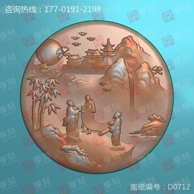 翡翠山水玉石雕刻机电脑雕刻图纸