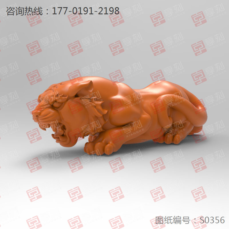 狮子摆件玉石玻璃电脑雕刻机精雕图