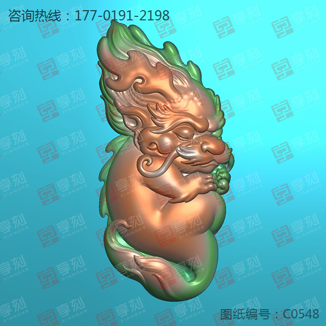 宝宝龙翡翠吊坠新款电脑玉雕雕刻模型图