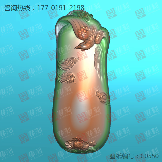 凤凰翡翠吊坠新款电脑玉雕雕刻模型图