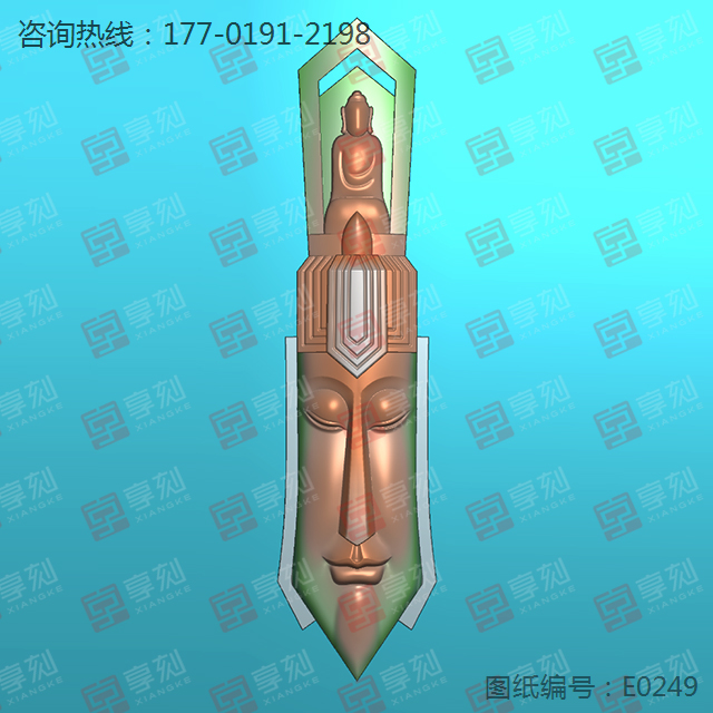 仿古人像碧玉吊坠新款电脑玉雕雕刻模型图