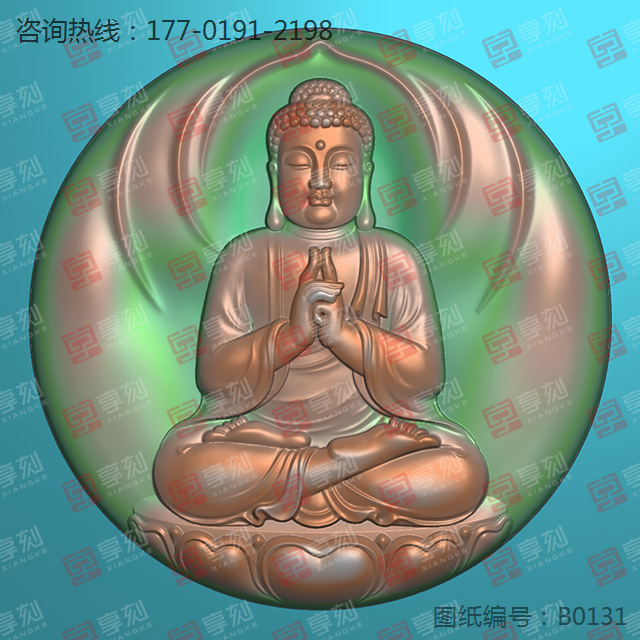 八大守护神阿弥陀佛精雕玉雕图