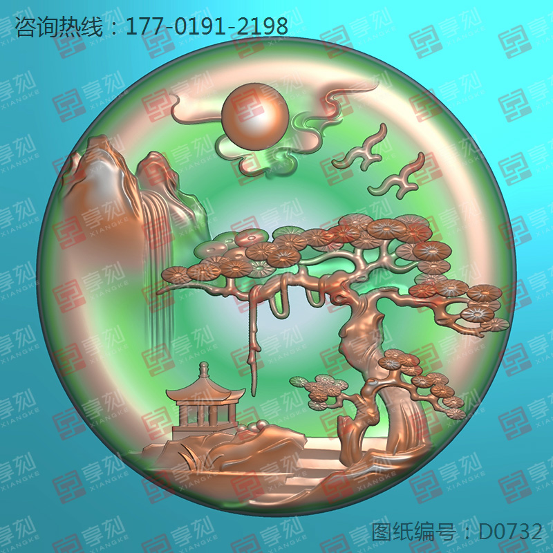山水玉石翡翠玉雕电脑模型精雕图