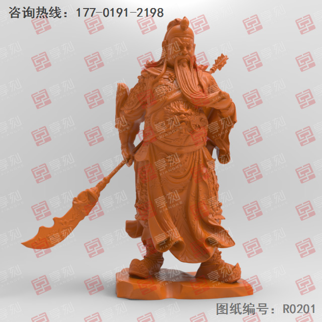 关羽摆件玉石工艺品电脑精雕图纸_玉石雕刻机厂家