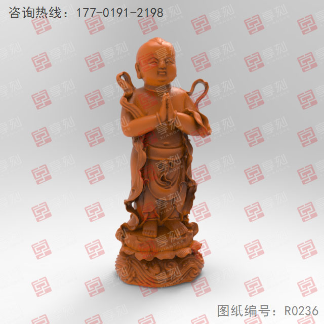 金童立体摆件工艺品3d模型图stl_享刻五轴雕刻机