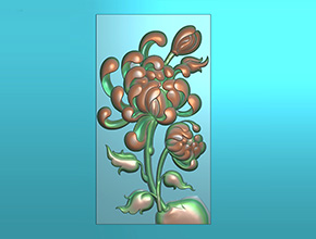 四君子菊花玉石电脑数控精雕图纸_享刻玉石雕刻