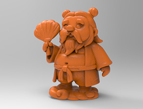Q版八仙汉钟离电脑3d模型图stl_享刻五轴雕刻机