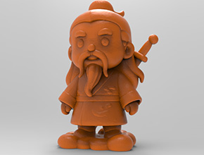Q版八仙吕洞滨电脑3d模型图stl_享刻五轴雕刻机