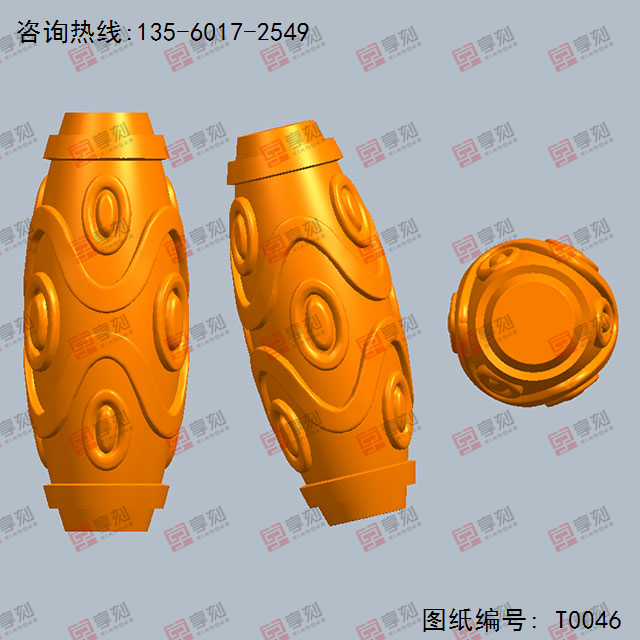 九眼天珠桶珠电脑雕刻图模型立体图