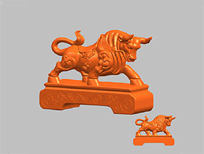 发财牛摆件电脑3d模型图stl_享刻五轴雕刻机