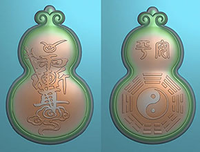 葫芦形雨渐耳紫微讳太极八卦玉石雕刻电脑图纸