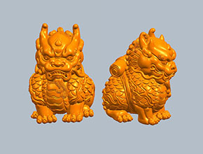 麒麟背书立体3d模型图stl_享刻五轴雕刻机