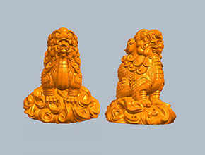 望天麒麟立体3d模型图stl_享刻五轴雕刻机