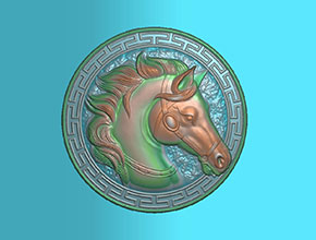 马头硬币玉石雕刻电脑图纸_享刻玉石雕刻机