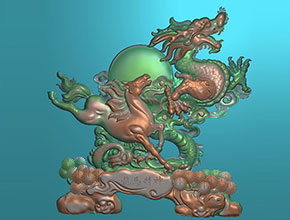 龙马精神摆件玉石雕刻电脑图纸_享刻玉石雕刻机