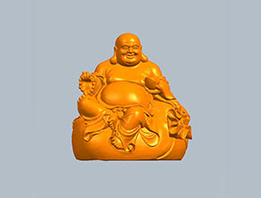 笑佛弥勒佛摆件3d电脑模型图STL_五轴玉石雕刻机