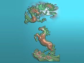 龙马精神玉石雕刻电脑图纸_享刻玉石雕刻机