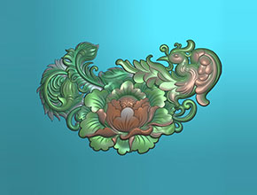 牡丹花-玉石电脑数控精雕图纸_享刻玉石雕刻机