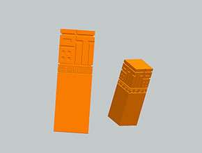福字印章玉石电脑3d立体模型图纸_五轴玉石雕刻