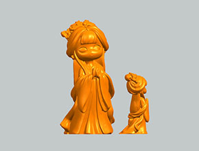 貂蝉拜月3d立体STL模型图纸_五轴玉石雕刻机厂家