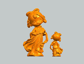 小仕女模型3d立体STL模型图纸_五轴玉石雕刻机厂