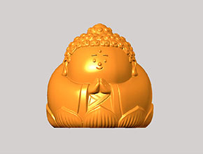 卡通打坐佛祖立体3d模型图stl_享刻五轴雕刻机