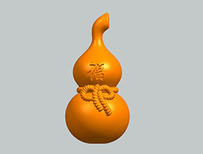 福字葫芦工艺品3d模型图stl_享刻五轴雕刻机