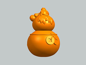 铜钱葫芦工艺品3d模型图stl_享刻五轴雕刻机