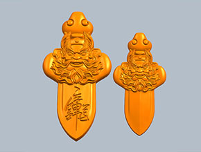 钟馗头宝剑玉雕精雕图纸_电脑玉石雕刻机厂家