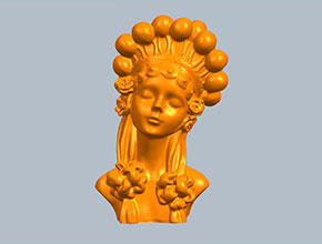 戏剧花旦半身模型3d立体模型图纸_五轴雕刻机厂