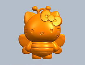 蜜蜂凯蒂猫HelloKitty电脑3d模型图stl_享刻五轴雕刻