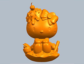 凯蒂猫HelloKitty电脑3d模型图stl_享刻五轴雕刻机