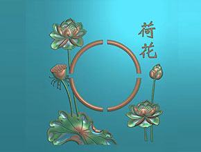 荷花烟灰缸浮雕精雕电脑图纸_数控玉石雕刻机厂