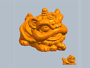 趴醒狮摆件电脑3d模型图stl_享刻五轴雕刻机