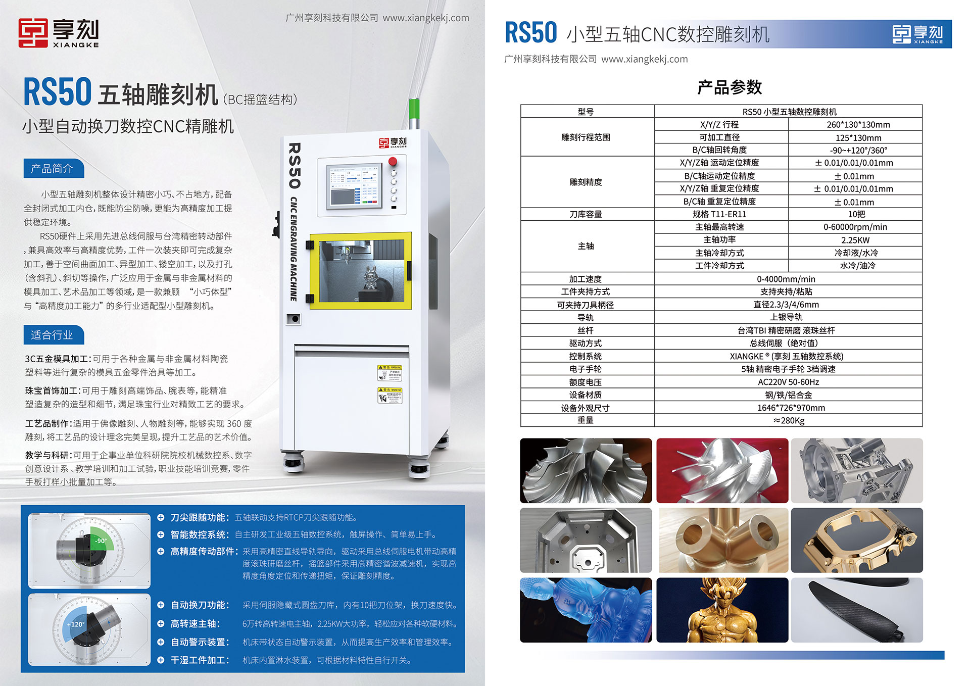 RS50 五轴雕刻机产品资料页