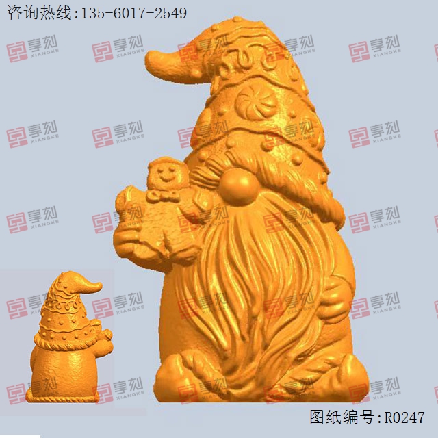 圣诞姜饼人侏儒摆件STL模型雕刻图