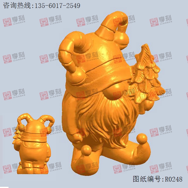 小丑圣诞老人模型摆件STL模型雕刻图