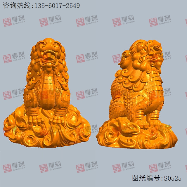 望天麒麟立体3d模型图stl_享刻五轴雕刻机
