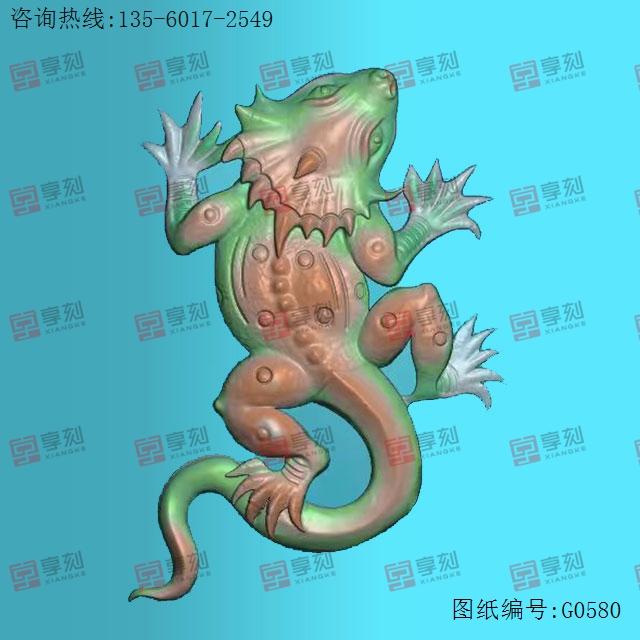 蜥蜴玉石雕刻电脑图纸_享刻玉石雕刻机
