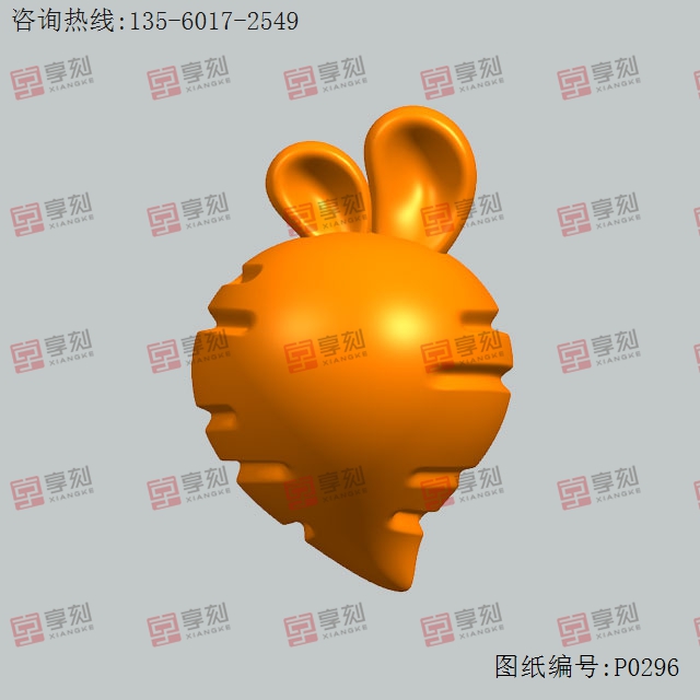 兔耳朵萝卜工艺品精雕图下载_享刻工艺品雕刻机厂家