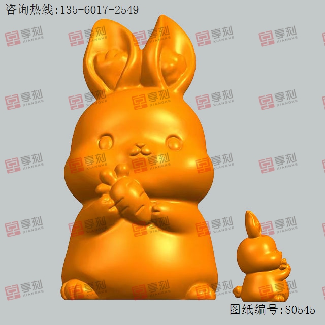 抱萝卜站立兔子_五轴雕刻机厂家