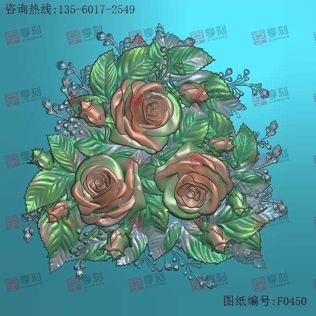 月季花-玉石电脑数控精雕图纸_享刻玉石雕刻机