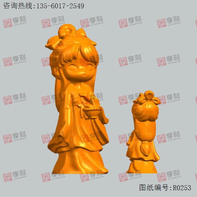 西施模型3d立体STL模型图纸_五轴玉石雕刻机厂家